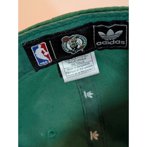 Adidas Boston Celtics NBA Big Logo Cap Snapback Hat Green Black Color Block - Picture 5 of 5